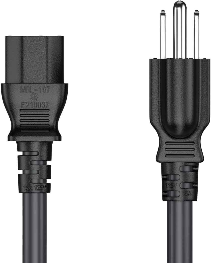 CableLeader 14 AWG Universal Power Cord IEC320 C13 to NEMA 5-15P, Extension Power Cord