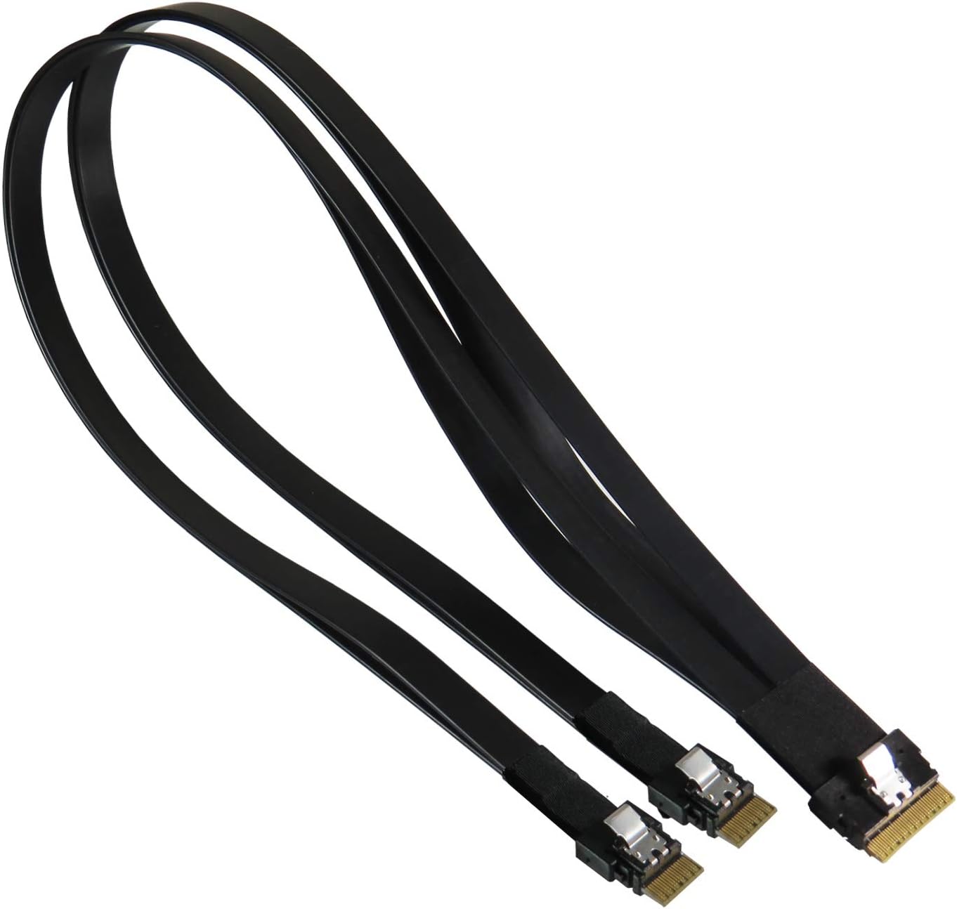 Micro SATA Cables Slimline SAS (SFF-8654) 8i to 4i 2-Port Y-Cable 